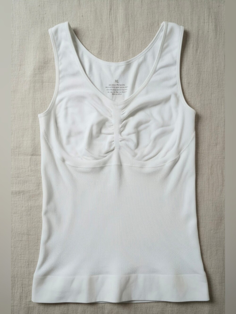 Women's Ocean InstaShaper Ribbed Cami Tank Top Shapewear White Size XL